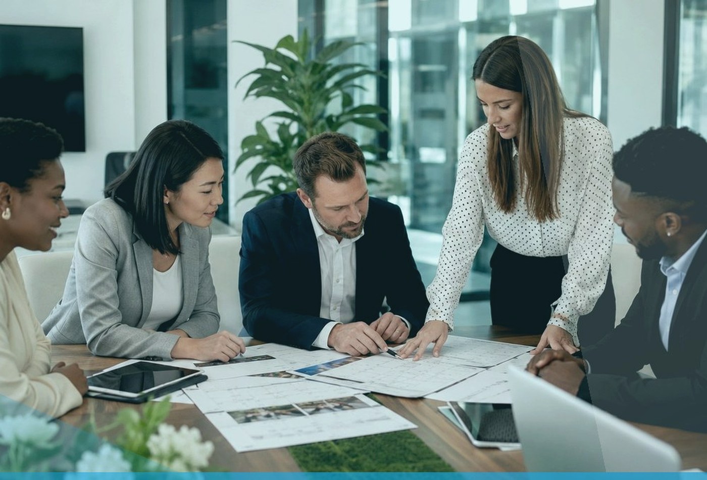 People discussing quality and planning details