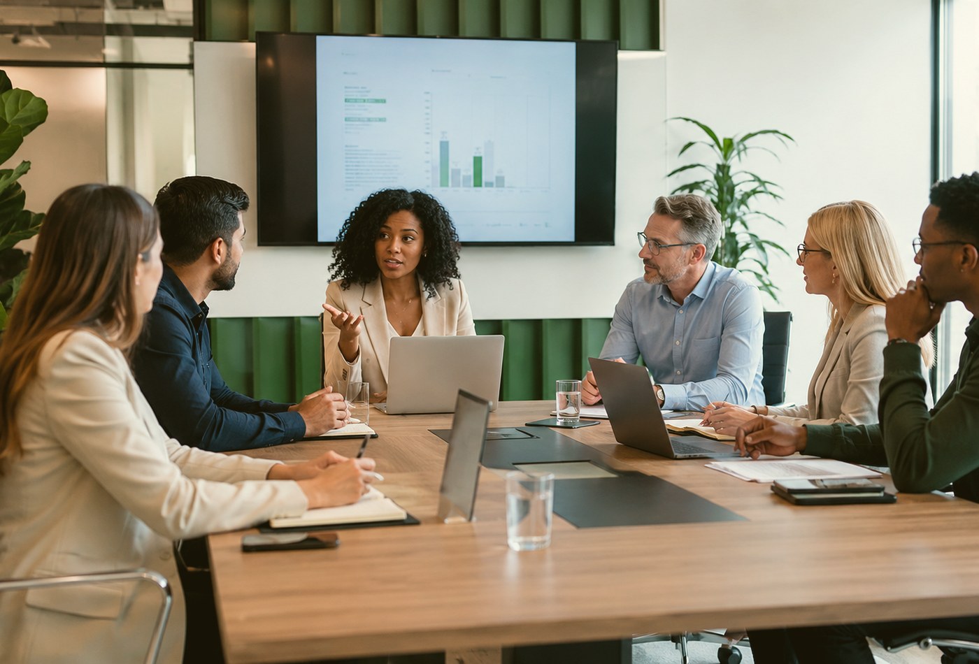Venue planning discussion at a table